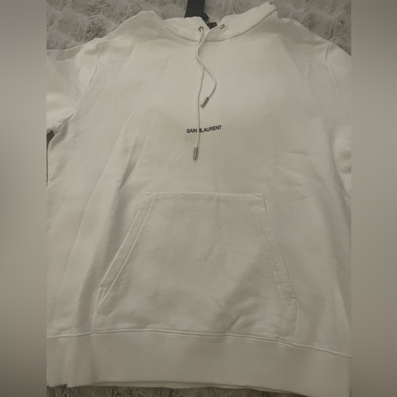 SAINT LAURENT RIVE GAUCHE WHITE HOODIE SZ S - Picture 7 of 11